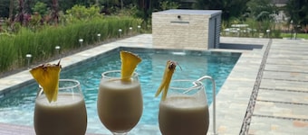 Relax in Paradise, Stunning 4-Bedroom Home with Pool, Yard, WiFi & AC in Venecia