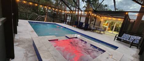 Piscine extérieure, piscine chauffée