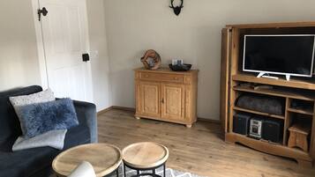 TV, DVD player, stereo