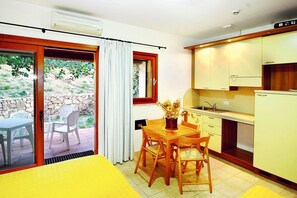 Fridge, microwave, high chair