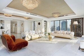 Luxury Penthouse, Ocean View | Living area