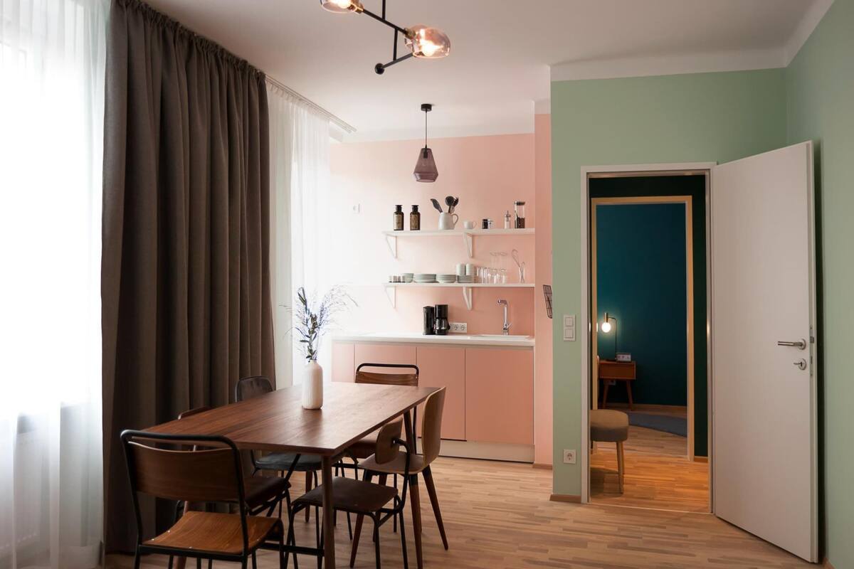 Appartement Deluxe, 2 chambres | Cuisine privée | Réfrigérateur, lave-vaisselle, cafetière/bouilloire