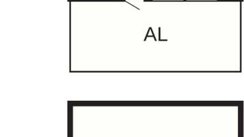 A hotel layout with a large central room labeled 'S' and an adjacent room labeled 'AL'.