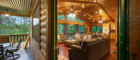 Smart TV, fireplace, table football