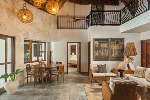 Premium Villa, 3 Bedrooms, Beach View, Beachside | Living area | Smart TV - Mantaray Tulum (Tulum)