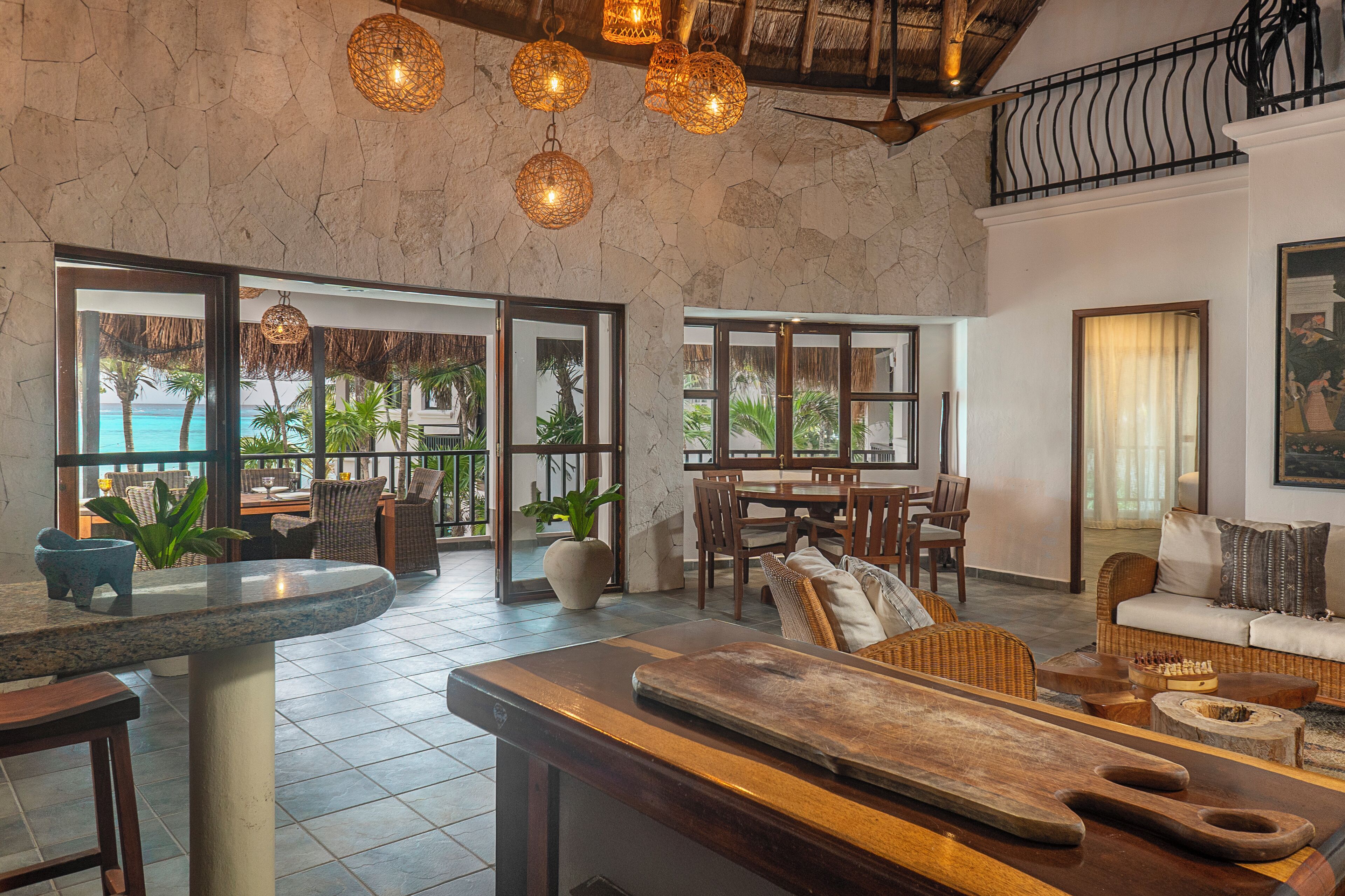 Premium villa, 3 slaapkamers, uitzicht op strand, langs het strand | Terras