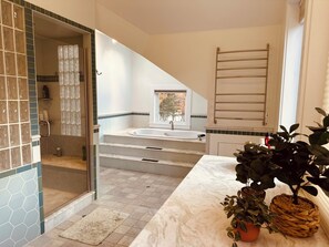 Dusche, Whirlpool, Haartrockner, Handtücher