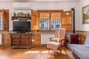Televisión, chimenea