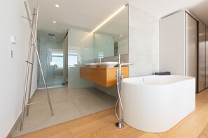 Dusche, Haartrockner, Handtücher