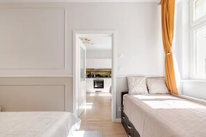1 bedroom, in-room safe, iron/ironing board, travel cot