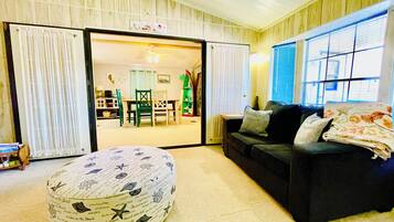 TV connectée, cheminée, livres, imprimantes