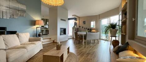 Télévision, cheminée