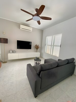 TV, fireplace, DVD player, stereo