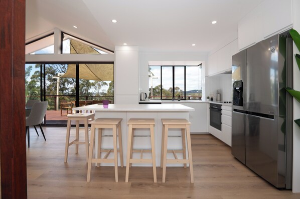 High chair, dining tables