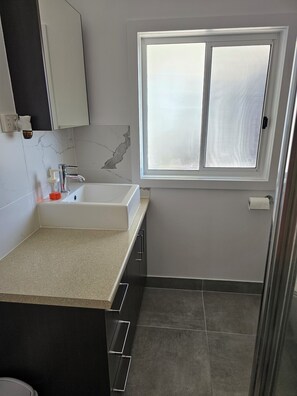 Secador de pelo, toallas, jabón, papel higiénico