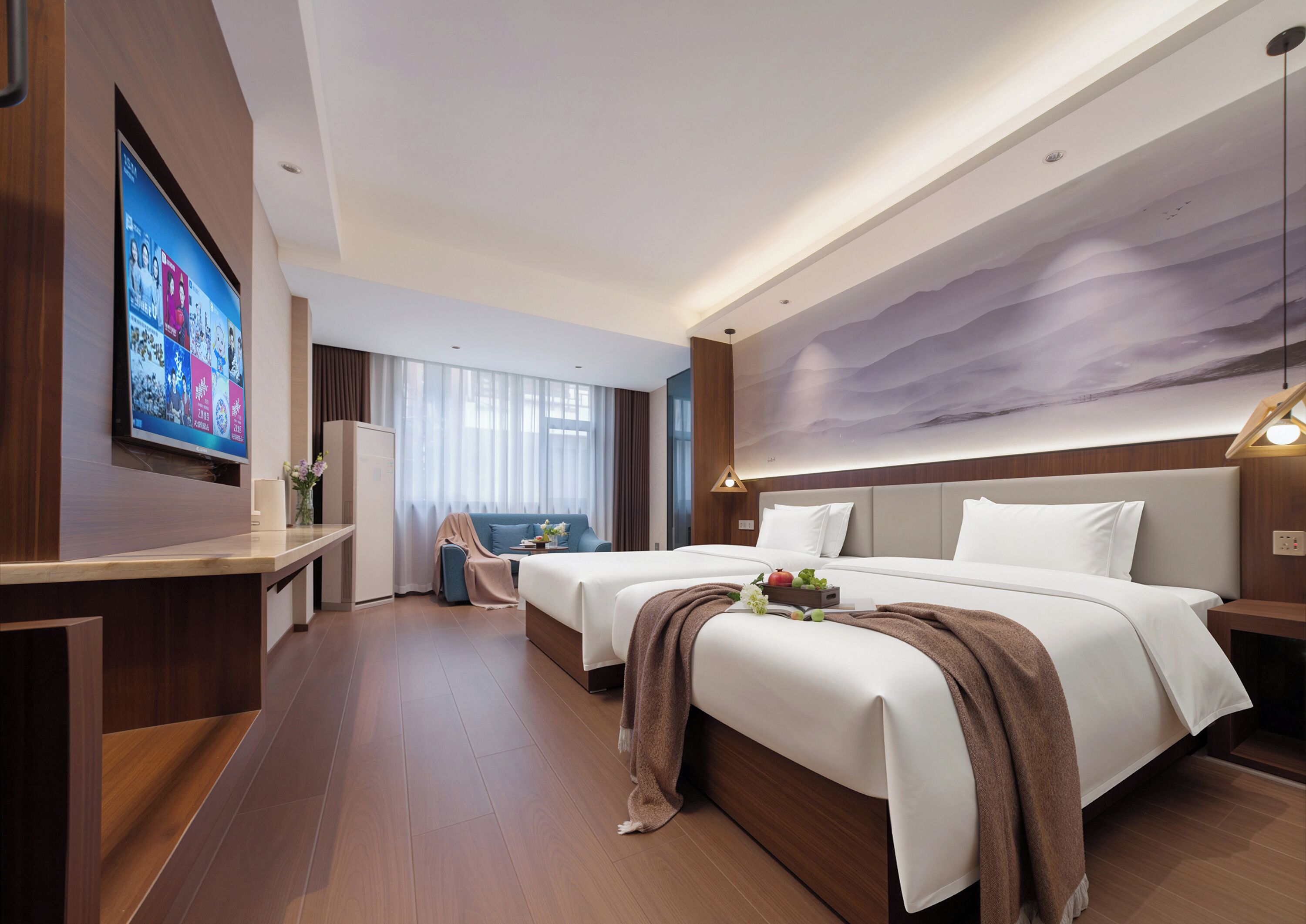 Superior Double Room, 2 Twin Beds, Non Smoking | Desk, laptop workspace, blackout drapes, soundproofing