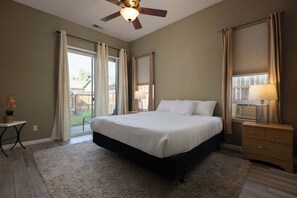 2 bedrooms, individually decorated, individually furnished, bed sheets