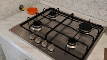 Kühlschrank, Ofen, Herdplatte, Wasserkocher mit Kaffee-/Teezubehör