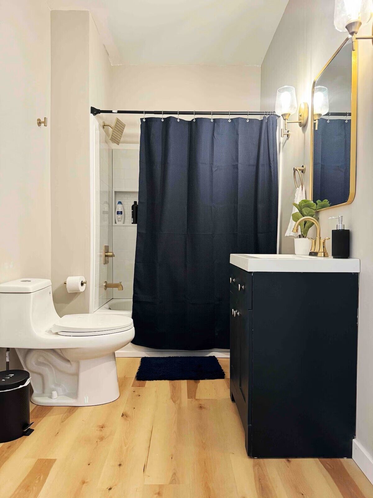 Secador de cabelo, bidê, toalhas de banho, sabonete