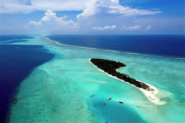 Private beach, white sand