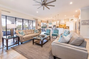 TV, fireplace, table football - Relax, Recharge & Make Memories Near Disney-Welcome to Sunset Fantasy Estate (Kissimmee)