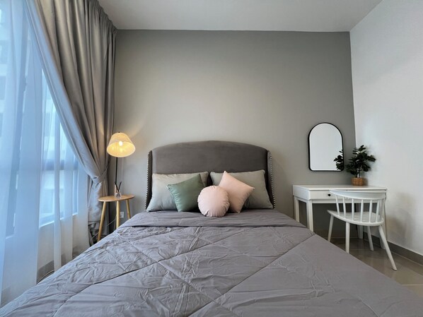 1 habitación, tabla de planchar con plancha, wifi y ropa de cama 