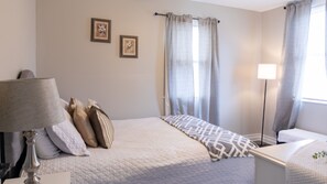 3 bedrooms, desk, iron/ironing board, travel cot