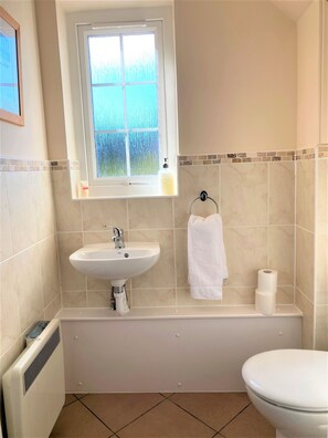 Hair dryer, towels, soap, toilet paper - Comfortable retreat with sea views in friendly Scottish village  (Garlieston)