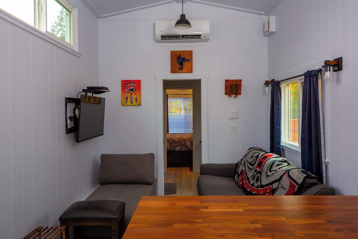 全景小屋, 1 张大床 | 起居区