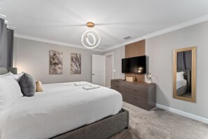 4 bedrooms, iron/ironing board, travel cot, WiFi