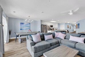 Smart TV, table football, ping pong - North Myrtle Beach, Oceanfront 7BR, Sleeps 16: Pool, Hot Tub, Game Room (North Myrtle Beach)