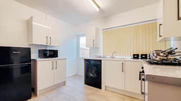 Fridge, microwave, oven, toaster