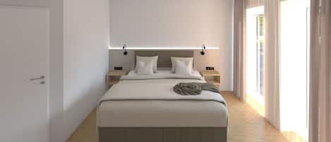 Doppelzimmer | Schallisolierte Zimmer, Babybetten, kostenloses WLAN, Bettwäsche