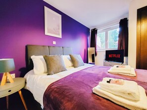 2 bedrooms, iron/ironing board, WiFi, bed sheets