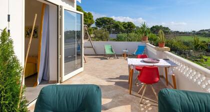 VillaSalentu.it, Lu Sule with a huge terrace overlooking the sea, sky, land.