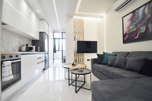 Deluxe-Apartment | 1 Schlafzimmer, individuell dekoriert, individuell eingerichtet