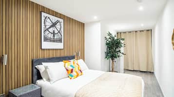 Apartemen | 1 kamar tidur, Wi-Fi gratis, dan seprai linen