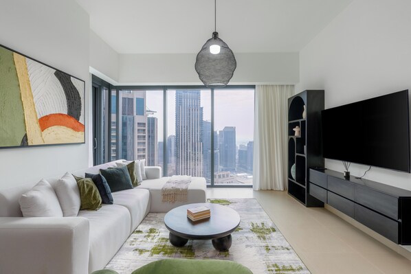 Living area - 2BR High Floor Act I Act II T1 (Dubai)