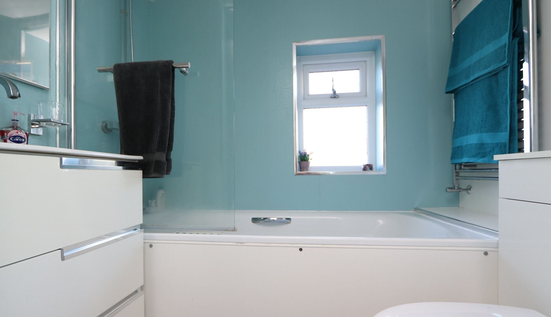 Towels, soap, toilet paper