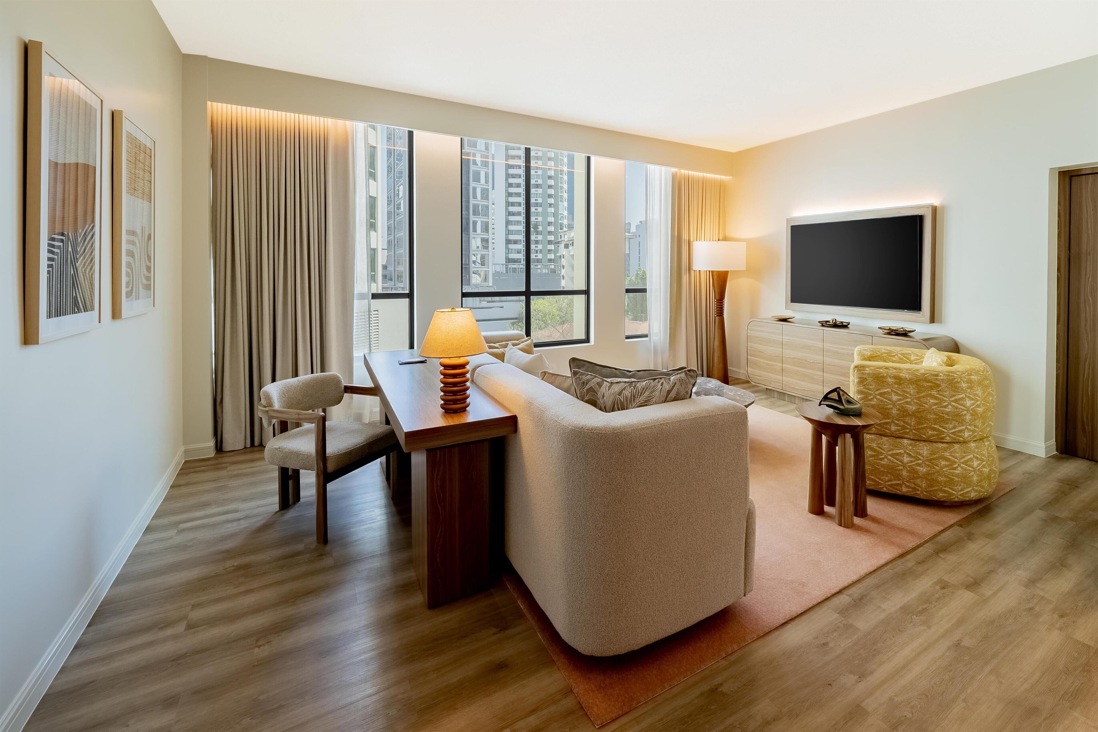 Minibar, in-room safe, desk, blackout curtains