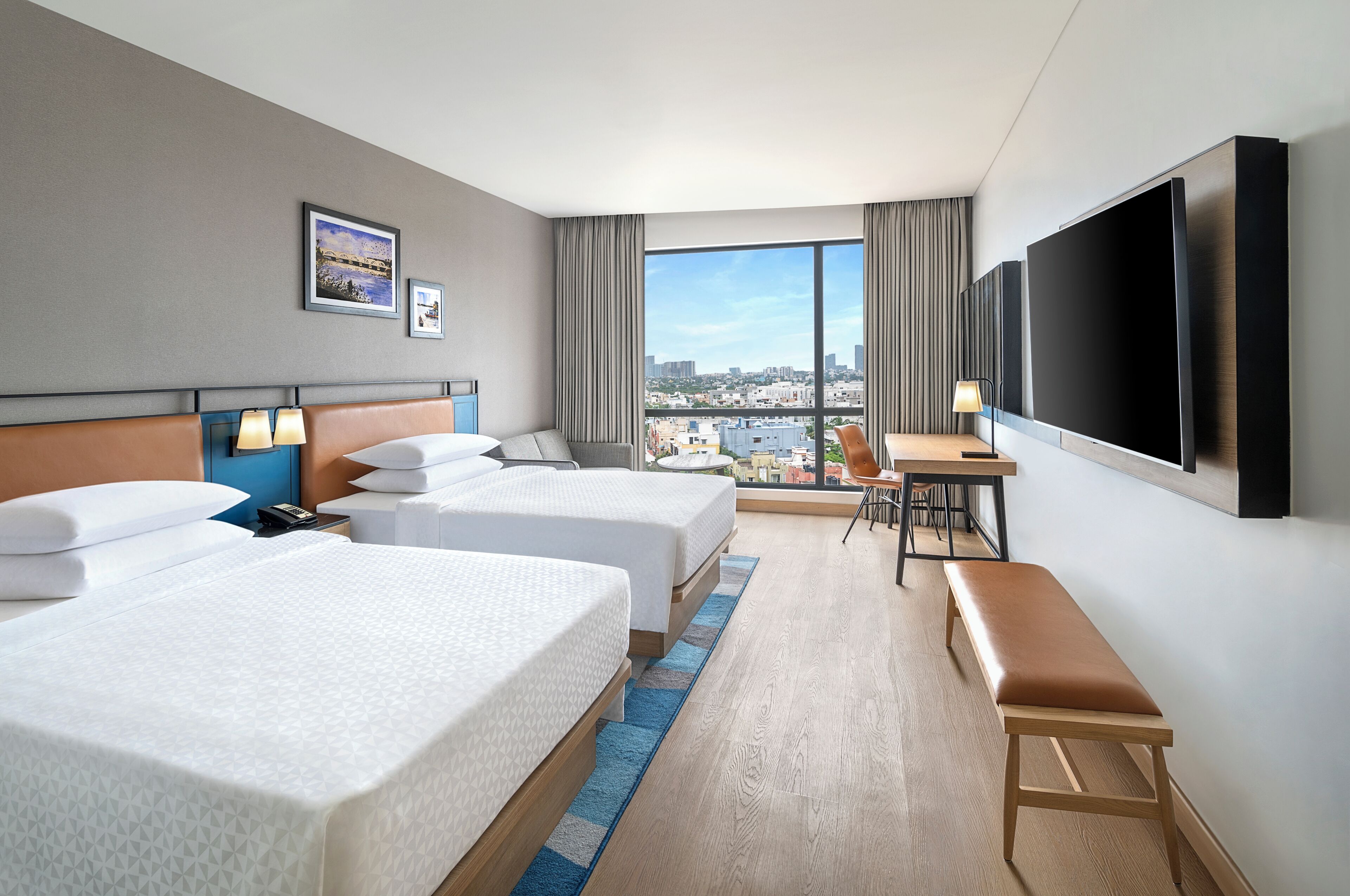 Premium bedding, down comforters, Select Comfort beds, minibar