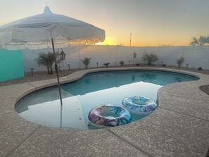 Outdoor pool, a heated pool