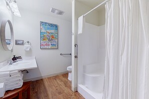 Hair dryer, towels