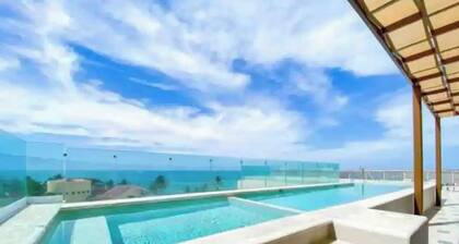 Luxury Apartment 50m from Beach in Bucerías w/ Balcony & Rooftop Garden