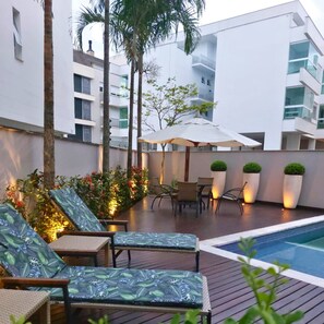 Relax on the rooftop terrace with a refreshing swim in the pool, lounge on comfortable chairs, and enjoy the serene surroundings.