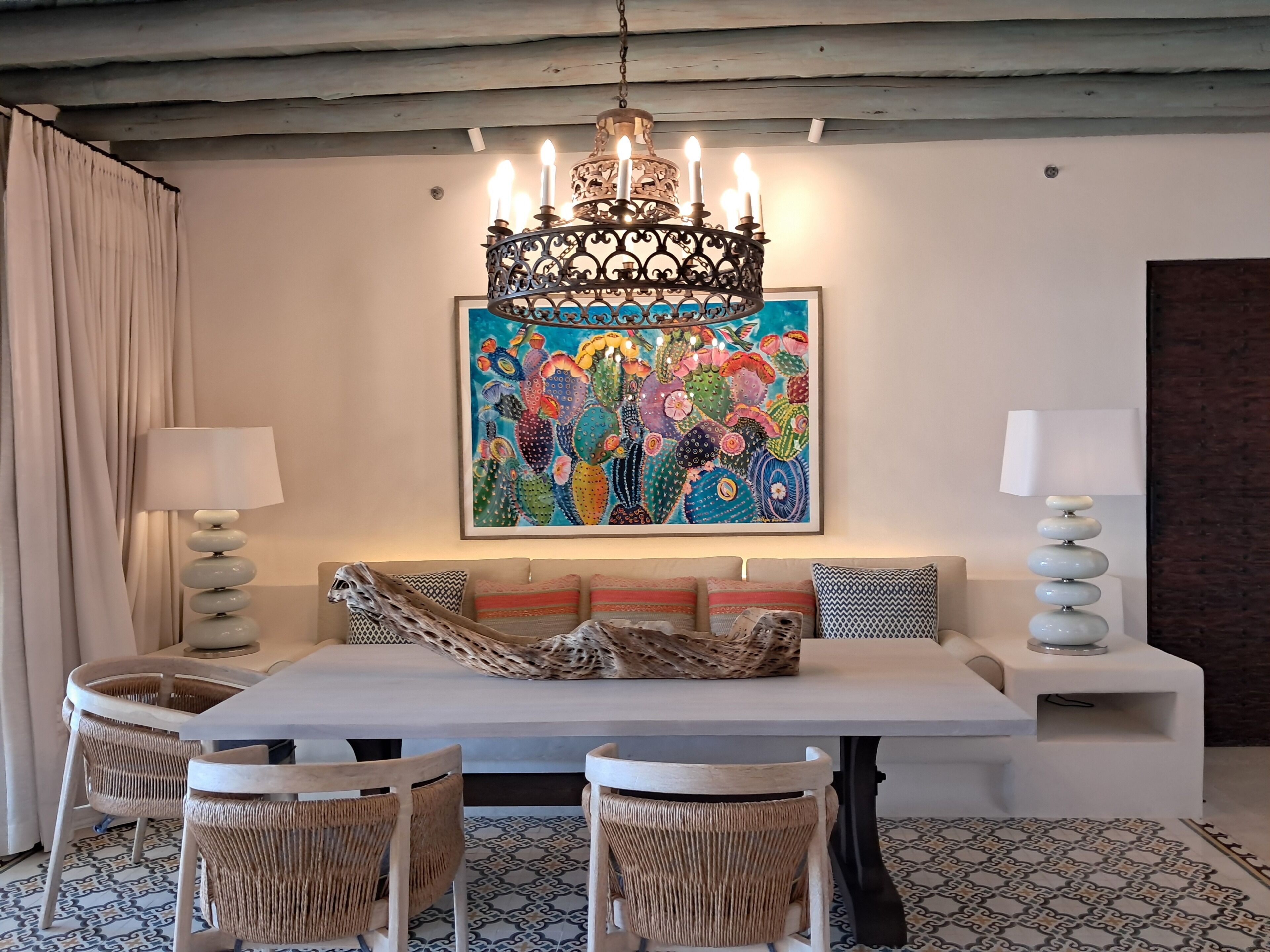 Luxe villa, 2 slaapkamers, terras, uitzicht op zee | Woonruimte