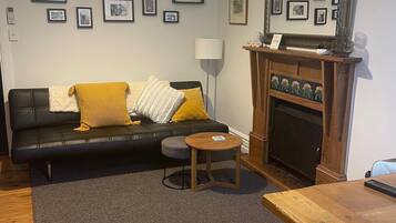 TV, DVD player, books, video library