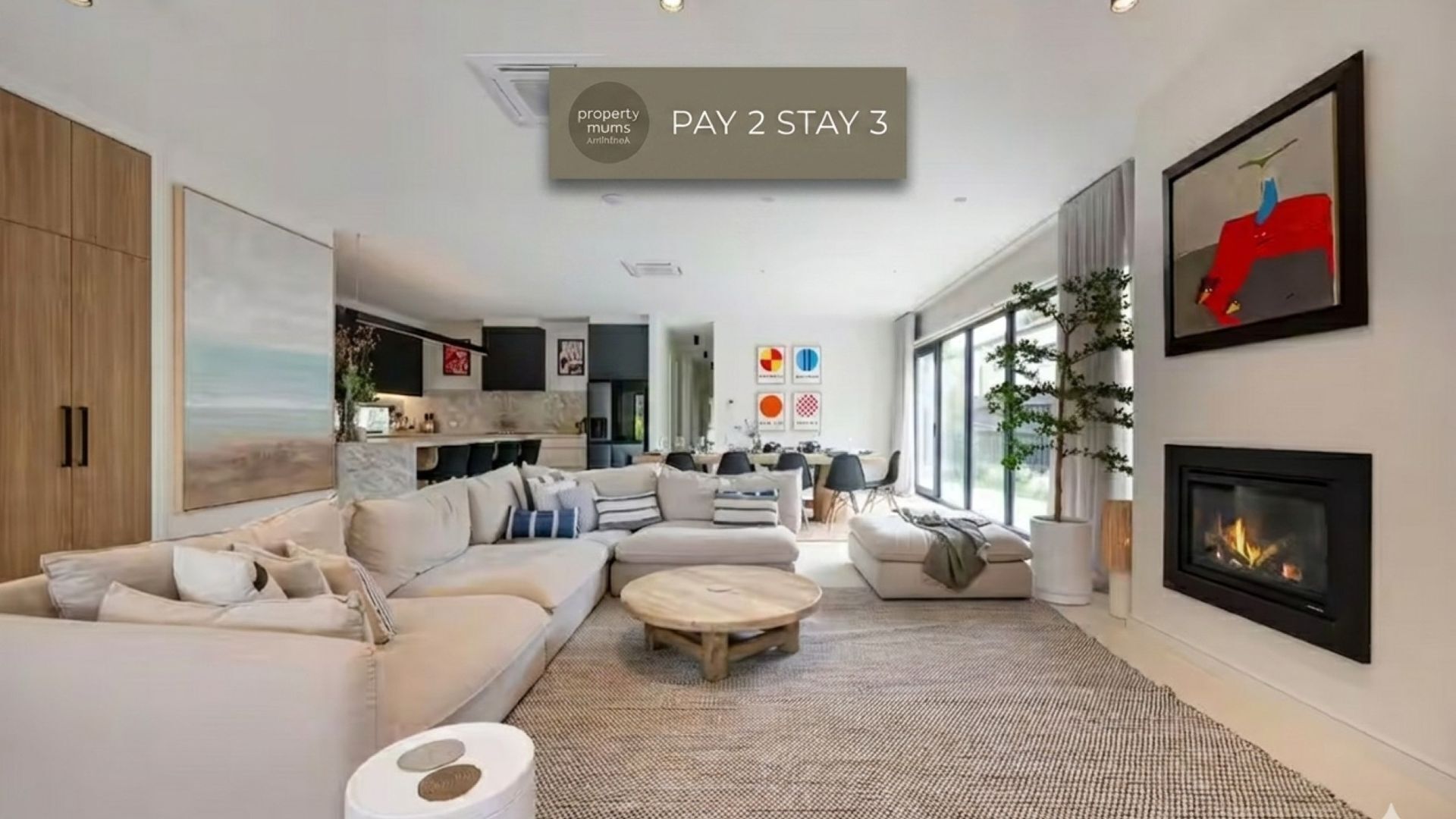 Smart TV, fireplace