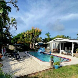 Outdoor pool, a heated pool