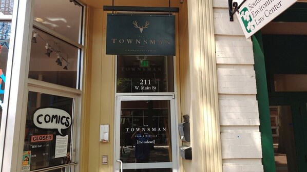Exterior detail - Boutique MicroHotel Room on Downtown Mall: The Townsman: Poe Room (Charlottesville)